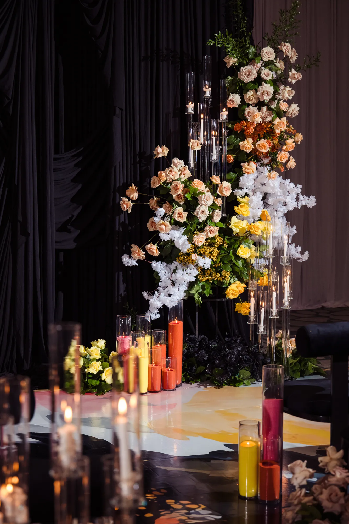 A Greystone designer hand-building an arrangement for an activation